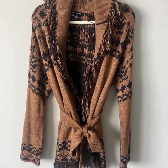 Womens Nordic Cardigan, Size Large, Brown and Black, Blu Pepper Brand - Picture 3 of 3